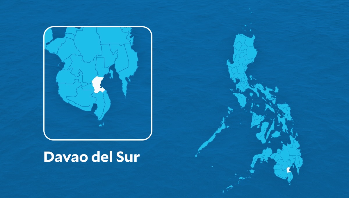 PHOTO: PH map showing location of Davao del Sur FOR STORY: Pinsala inaasahan sa magnitude 5.2 na lindol sa Davao del Sur